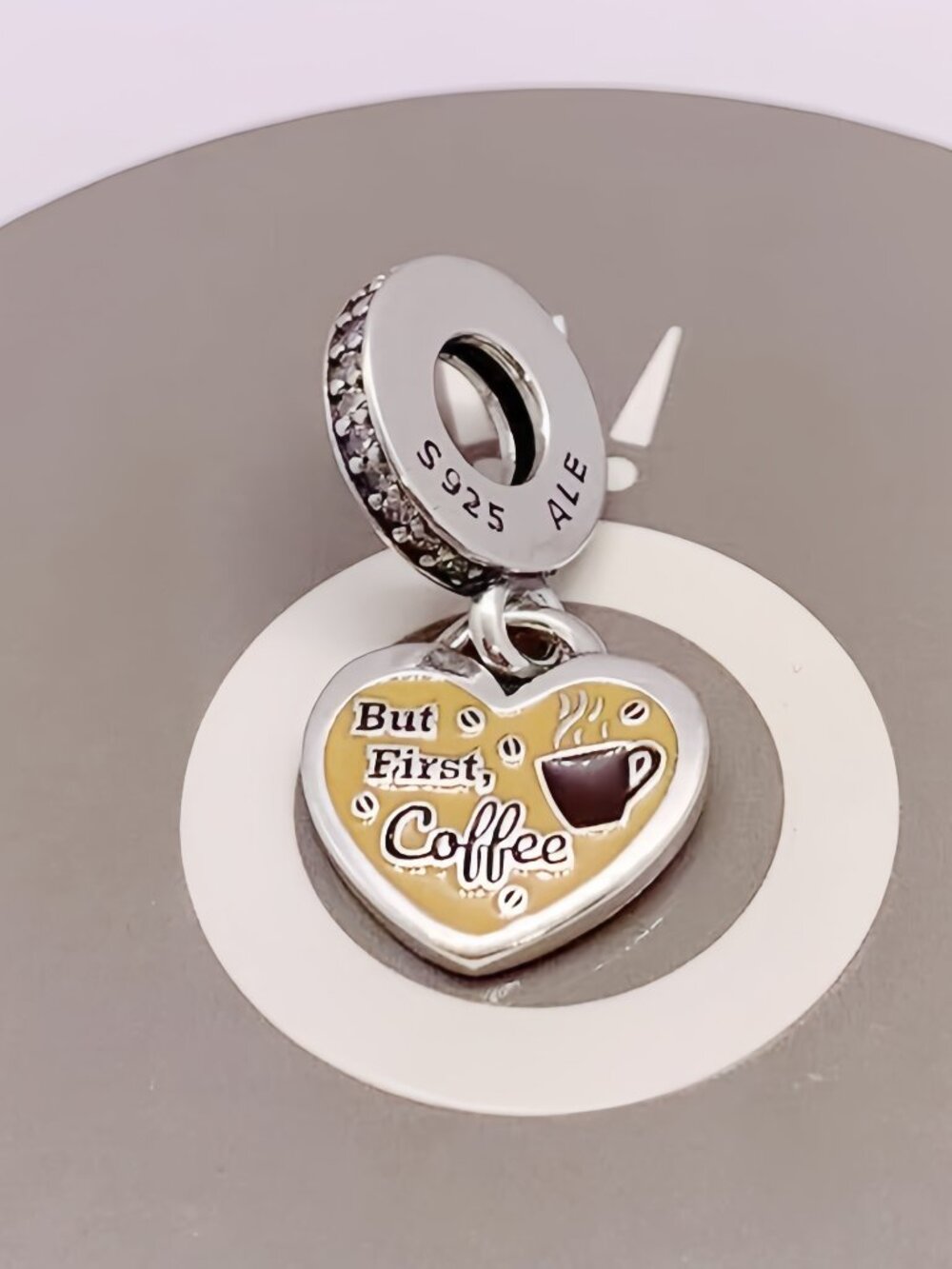 Pandora But First Coffee Dangle Charm
